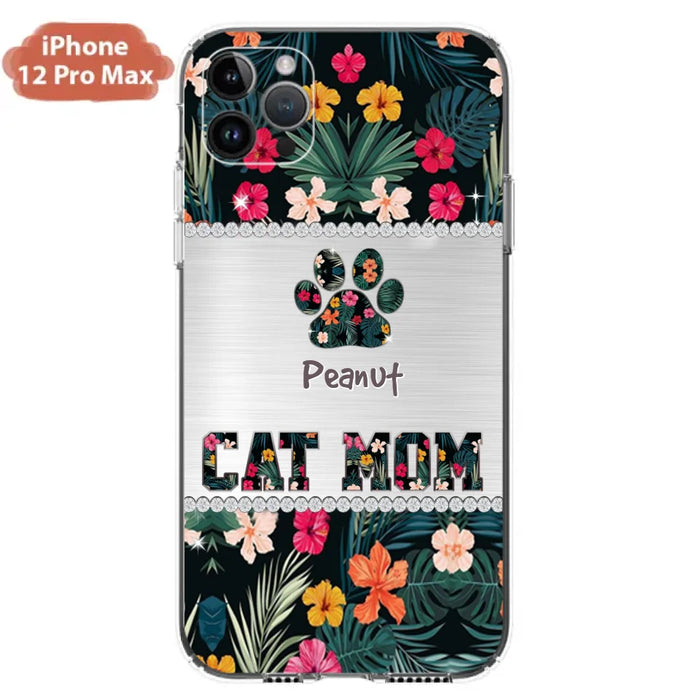 Personalized Custom Phone Case Cat Mom Met Pattern - Gifts Idea For Cat Lover - Cat Mom - Case For Iphone & Samsung