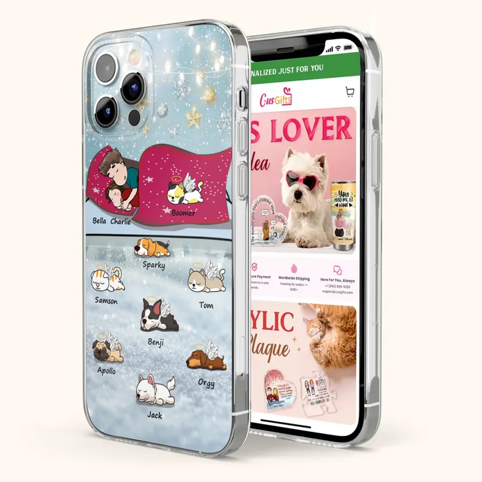 Custom Personalized Couple With Pet Phone Case - Upto 8 Pets - Best Gift For Dog/ Cat Lover - Case For Iphone And Samsung