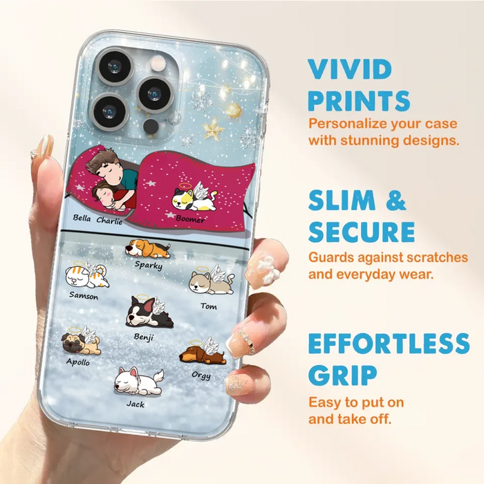 Custom Personalized Couple With Pet Phone Case - Upto 8 Pets - Best Gift For Dog/ Cat Lover - Case For Iphone And Samsung