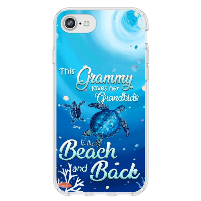 Custom Personalized Grandma Turtle Phone Case - Upto 6 Turtles - This Grammy Loves Her Grandkids To The Beach And Back - For iPhone And Samsung Phone Case - HWDFYR