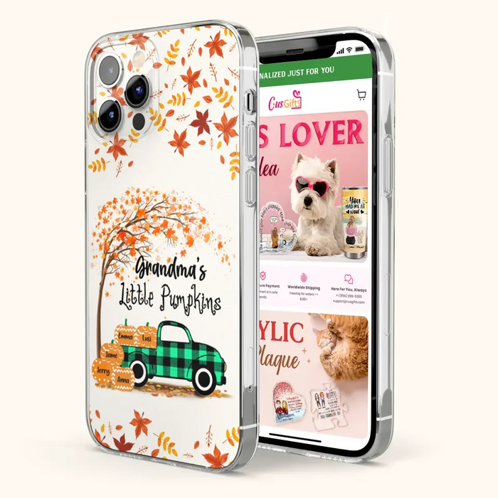 Custom Personalized Autumn Grandma's Pumpkins Phone Case - Gift For Grandma - Grandma's Little Pumpkins - Case For iPhone And Samsung