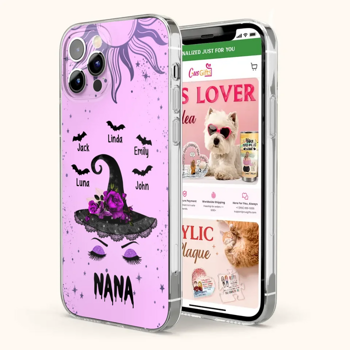 Personalized Mother Witch Phone Case - Upto 5 Kid's - Best Gift For Mother -Grandma,Gigi,Nana,Mama,Gigi