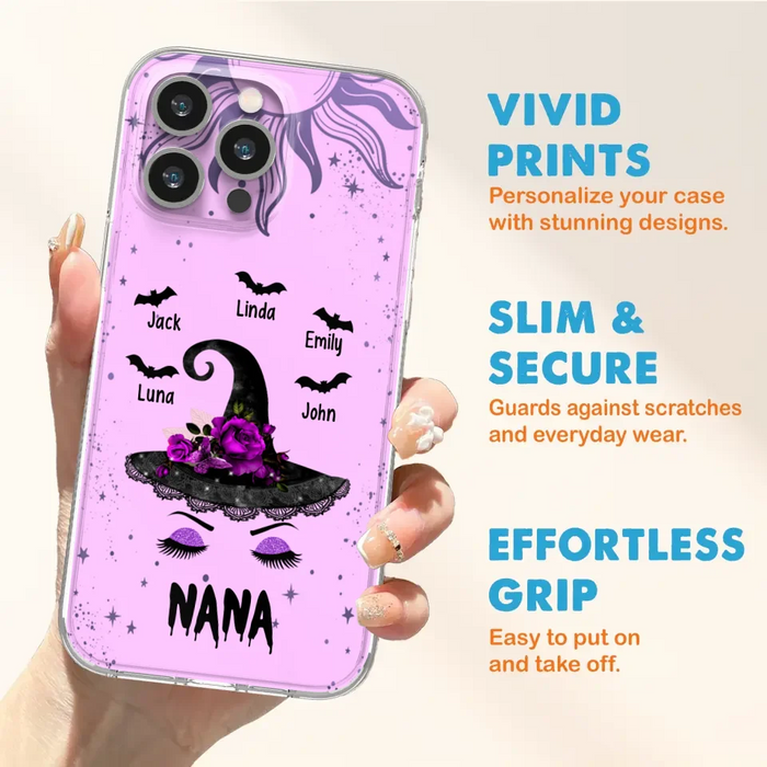 Personalized Mother Witch Phone Case - Upto 5 Kid's - Best Gift For Mother -Grandma,Gigi,Nana,Mama,Gigi