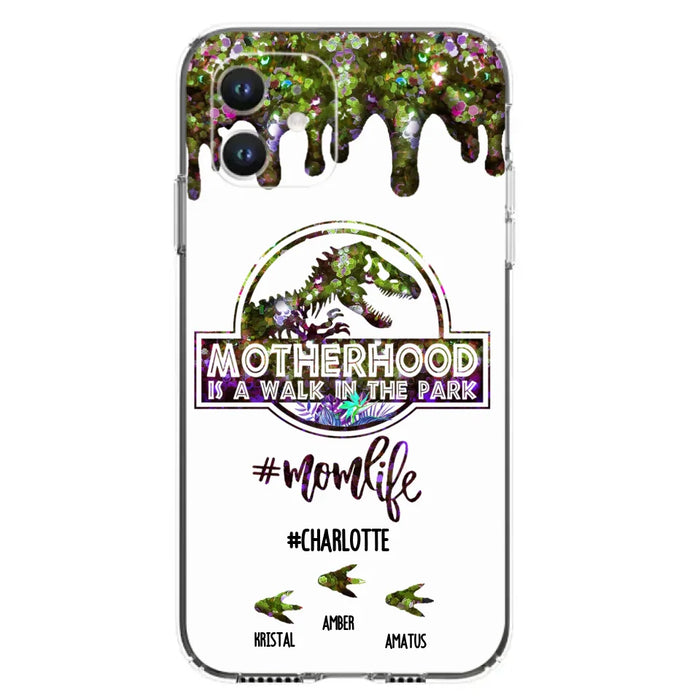 Custom Personalized Mama Dinosaur Phone Case - Best Gift For Mothers - Motherhood Is A Walk In The Park - Phone Case For iPhone And Samsung - 2QCGS1