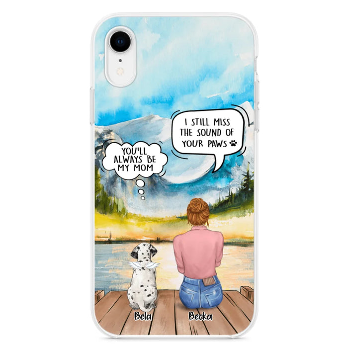 Custom Personalized Memorial Pet Mom Phone Case - Woman With Upto 5 Pets - Best Gift For Pet Lover - It's So Hard To Say Goodbye - Case For Iphone/Samsung