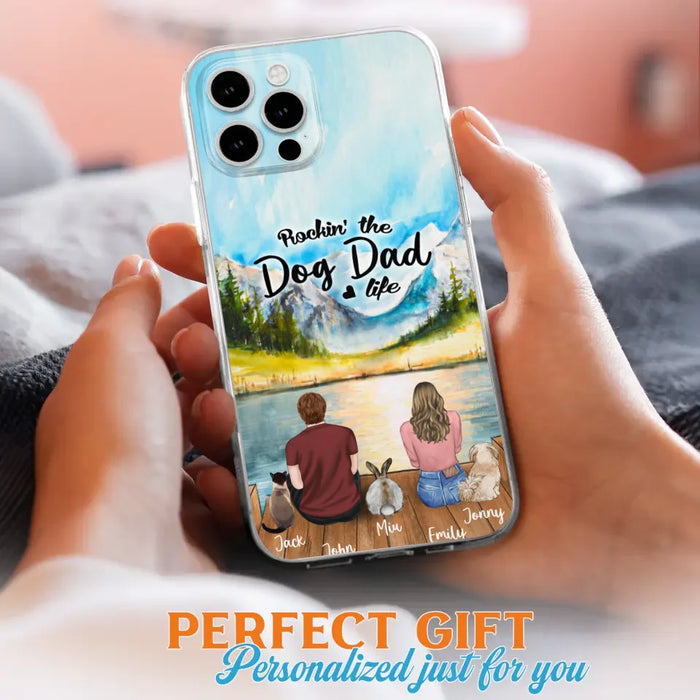 Custom Personalized Pet Couple Phone Case - Couple With Upto 3 Pets - Case For iPhone And Samsung