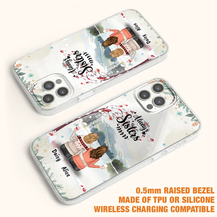 Custom Personalized Sisters Phone Case - Christmas/Autumn/Winter Sisters - Upto 3 Girls - Best Gift For Friends - Phone Case For iPhone And Samsung