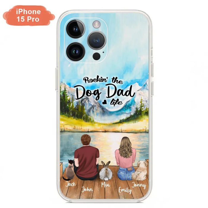 Custom Personalized Pet Couple Phone Case - Couple With Upto 3 Pets - Case For iPhone And Samsung