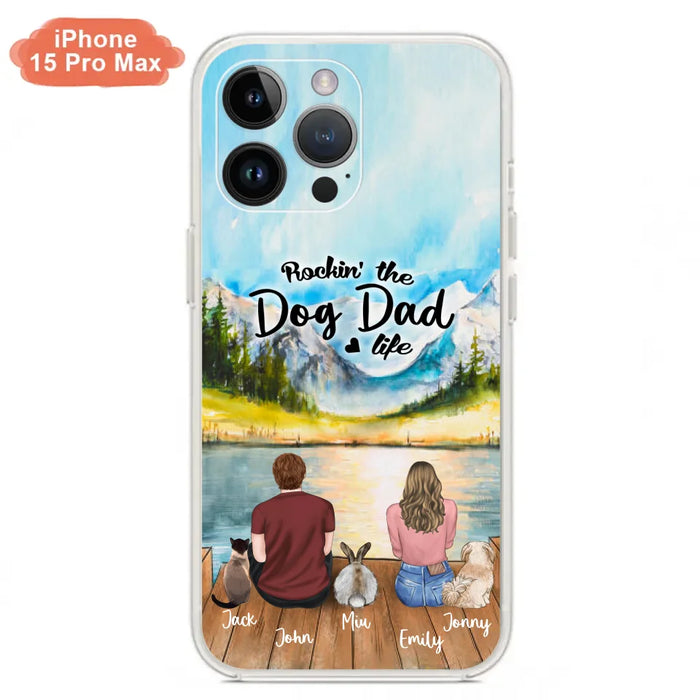 Custom Personalized Pet Couple Phone Case - Couple With Upto 3 Pets - Case For iPhone And Samsung