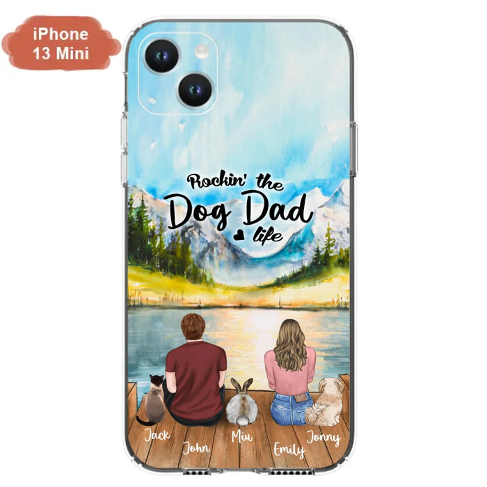 Custom Personalized Pet Couple Phone Case - Couple With Upto 3 Pets - Case For iPhone And Samsung