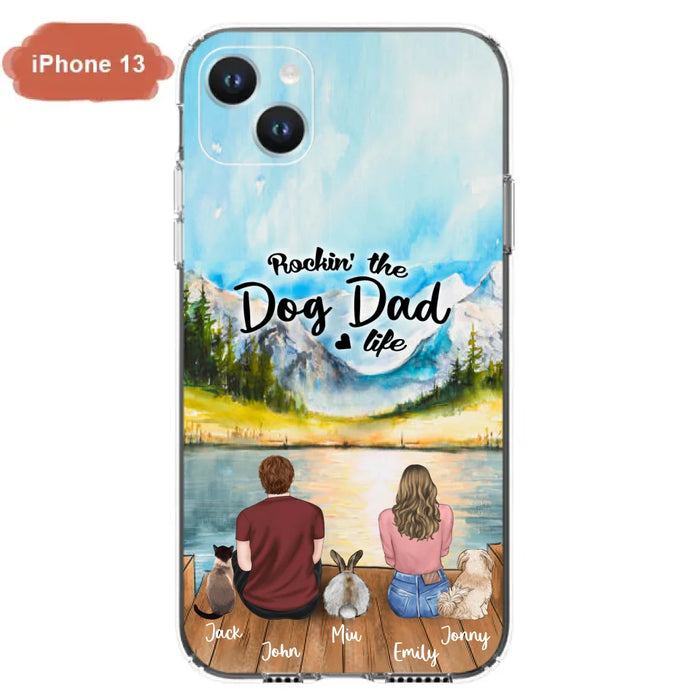 Custom Personalized Pet Couple Phone Case - Couple With Upto 3 Pets - Case For iPhone And Samsung