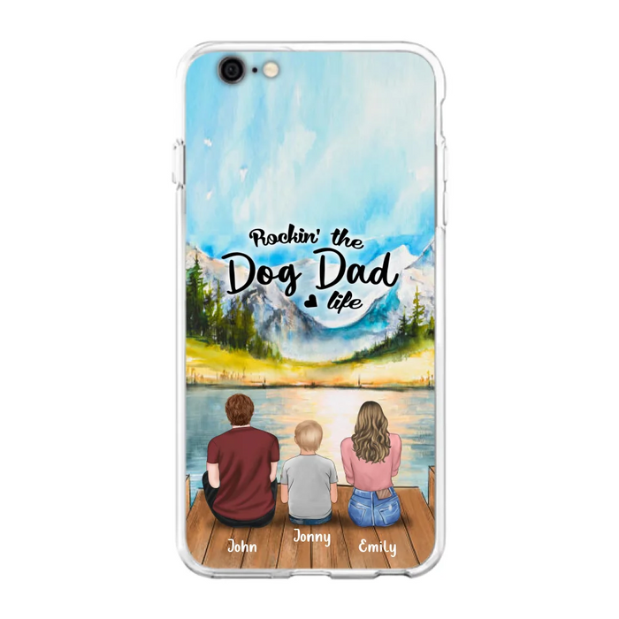 Custom Personalized Parents Pet Phone Case - Parents With 1 Kids And Upto 2 Pets - Case For iPhone And Samsung