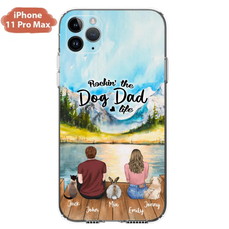 Custom Personalized Pet Couple Phone Case - Couple With Upto 3 Pets - Case For iPhone And Samsung