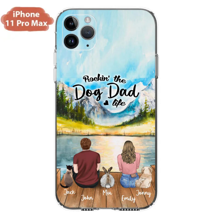 Custom Personalized Pet Couple Phone Case - Couple With Upto 3 Pets - Case For iPhone And Samsung