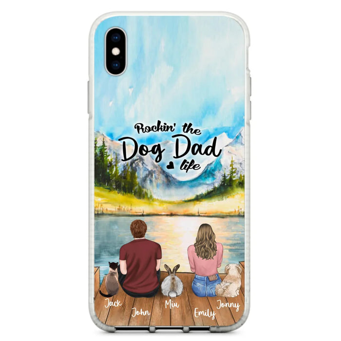 Custom Personalized Pet Couple Phone Case - Couple With Upto 3 Pets - Case For iPhone And Samsung