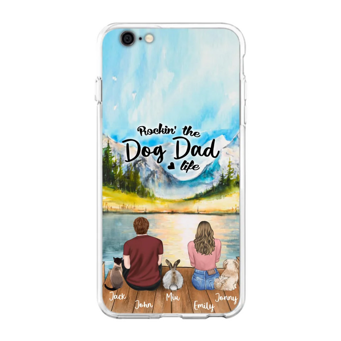 Custom Personalized Pet Couple Phone Case - Couple With Upto 3 Pets - Case For iPhone And Samsung