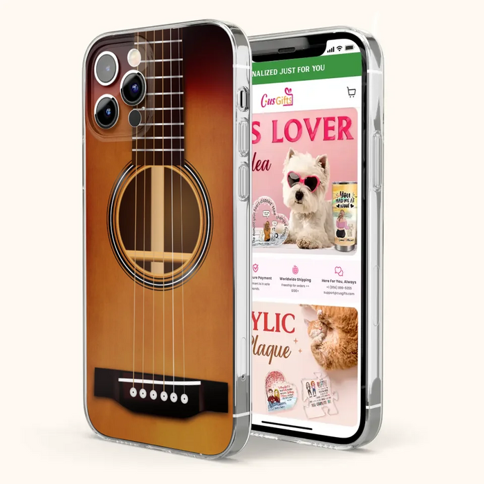 Custom Personalized Acoustic/Electric Guitar Phone Case - Best Gift For Guitarist - Case For iPhone And Samsung