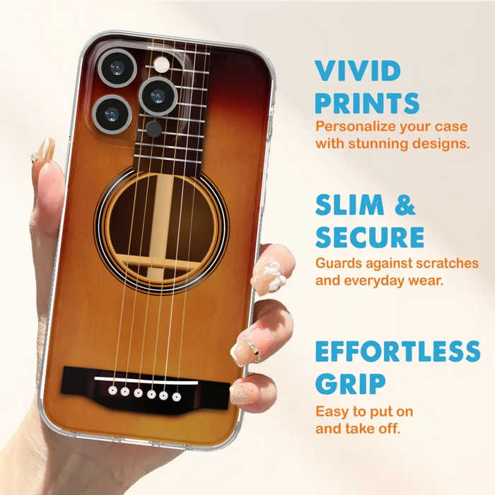 Custom Personalized Acoustic/Electric Guitar Phone Case - Best Gift For Guitarist - Case For iPhone And Samsung