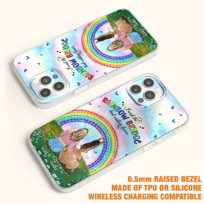 Custom Personalized Horse Memorial Phone Case - Upto 4 Horses - Memorial Gift For Horse Lover - I Wish The Rainbow Bridge Had Visiting Hours - Case For iPhone And Samsung