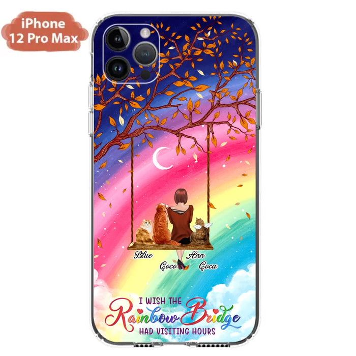 Custom Personalized Pet Mom Phone Case - Memorial Gift For Dog/ Cat Lover - I Wish The Rainbow Bridge Had Visiting Hours - Case For iPhone And Samsung