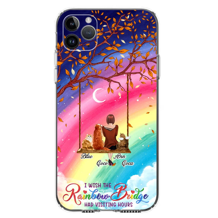 Custom Personalized Pet Mom Phone Case - Memorial Gift For Dog/ Cat Lover - I Wish The Rainbow Bridge Had Visiting Hours - Case For iPhone And Samsung