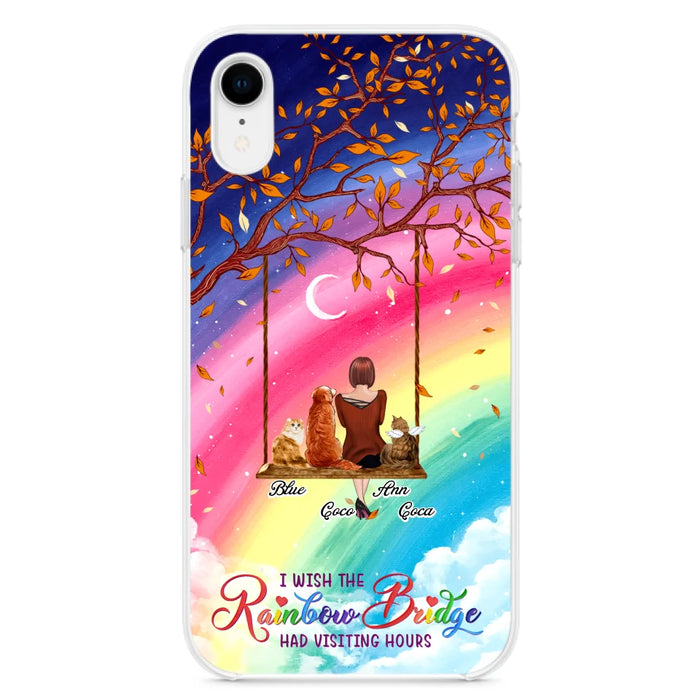 Custom Personalized Pet Mom Phone Case - Memorial Gift For Dog/ Cat Lover - I Wish The Rainbow Bridge Had Visiting Hours - Case For iPhone And Samsung