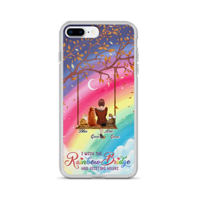 Custom Personalized Pet Mom Phone Case - Memorial Gift For Dog/ Cat Lover - I Wish The Rainbow Bridge Had Visiting Hours - Case For iPhone And Samsung