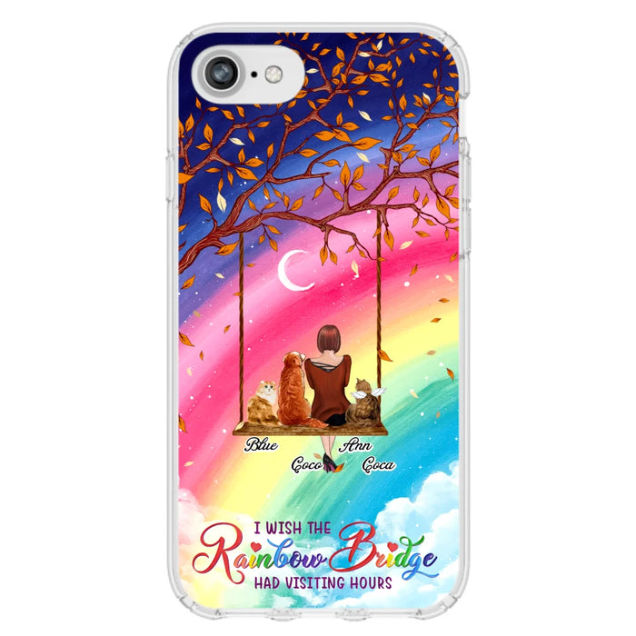 Custom Personalized Pet Mom Phone Case - Memorial Gift For Dog/ Cat Lover - I Wish The Rainbow Bridge Had Visiting Hours - Case For iPhone And Samsung