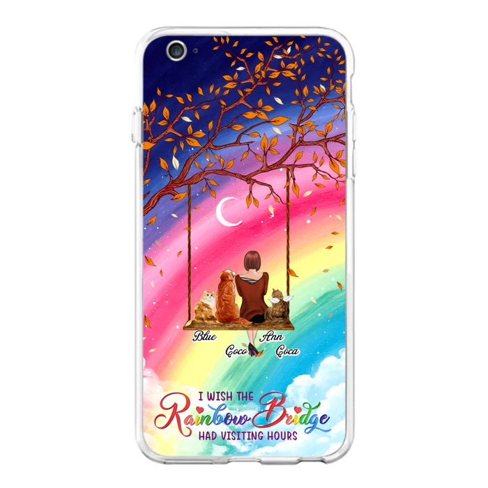 Custom Personalized Pet Mom Phone Case - Memorial Gift For Dog/ Cat Lover - I Wish The Rainbow Bridge Had Visiting Hours - Case For iPhone And Samsung