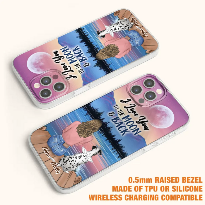 Custom Personalized Memorial Pet Phone Case - Upto 4 Pets - Gift For Dog/Cat Lover - I Love You To The Moon & Back - Case For iPhone And Samsung