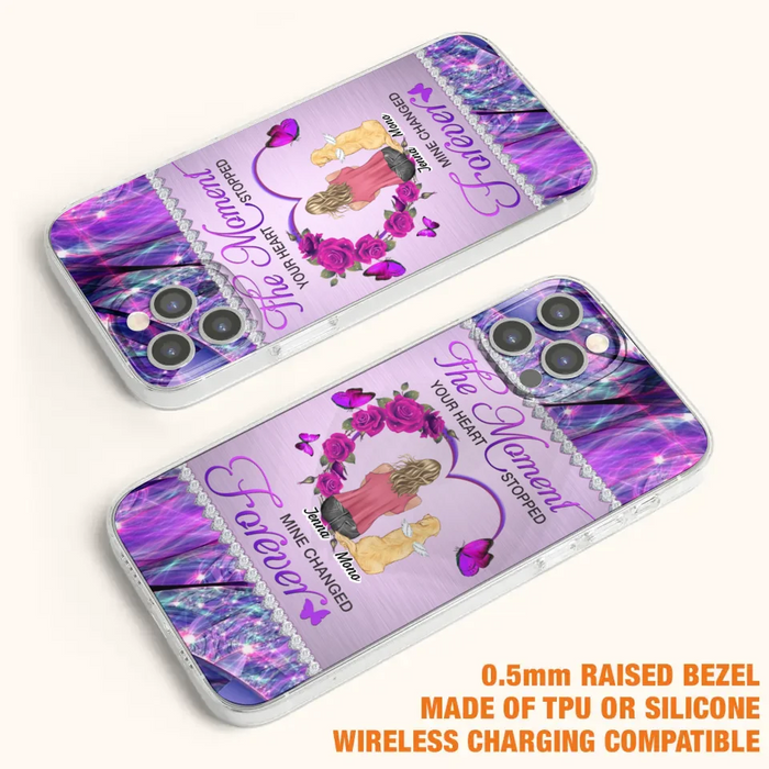 Custom Personalized Memorial Dog Mom iPhone/Samsung Phone Case - Memorial/ Mother's Day Gift Idea For Dog Mom - The Moment Your Heart Stopped Mine Changed Forever