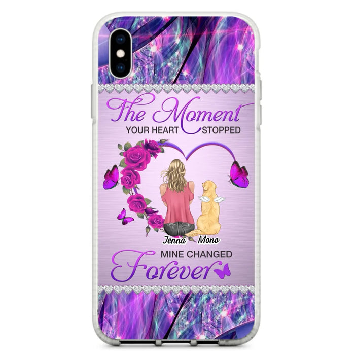 Custom Personalized Memorial Dog Mom iPhone/Samsung Phone Case - Memorial/ Mother's Day Gift Idea For Dog Mom - The Moment Your Heart Stopped Mine Changed Forever