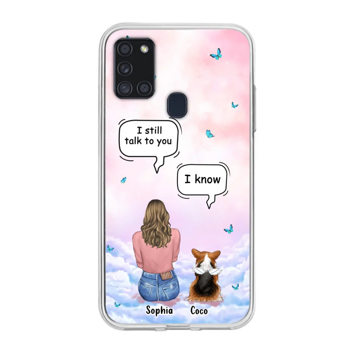 Custom Personalized Memorial Pet Phone Case - Upto 4 Pets - Memorial Gift Idea For Dog/Cat Lover - I Still Talk To You - Case For iPhone And Samsung