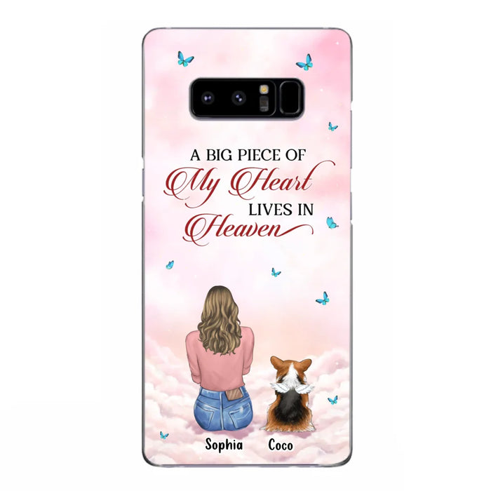 Custom Personalized Memorial Pet Phone Case - Upto 4 Pets - Memorial Gift Idea For Dog/Cat Lover -   A Big Piece Of My Heart Lives In Heaven - Case For iPhone And Samsung