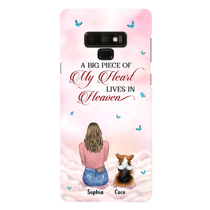 Custom Personalized Memorial Pet Phone Case - Upto 4 Pets - Memorial Gift Idea For Dog/Cat Lover -   A Big Piece Of My Heart Lives In Heaven - Case For iPhone And Samsung