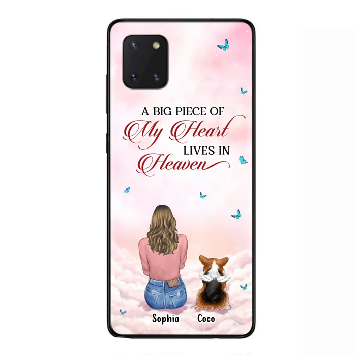 Custom Personalized Memorial Pet Phone Case - Upto 4 Pets - Memorial Gift Idea For Dog/Cat Lover -   A Big Piece Of My Heart Lives In Heaven - Case For iPhone And Samsung