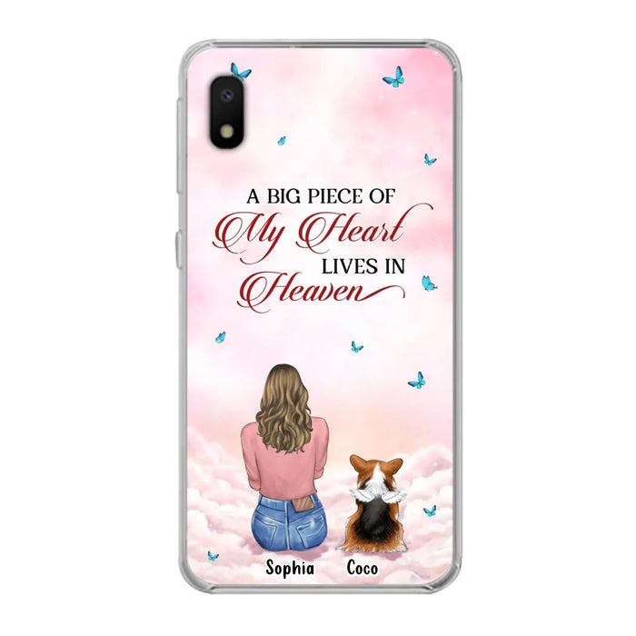 Custom Personalized Memorial Pet Phone Case - Upto 4 Pets - Memorial Gift Idea For Dog/Cat Lover -   A Big Piece Of My Heart Lives In Heaven - Case For iPhone And Samsung