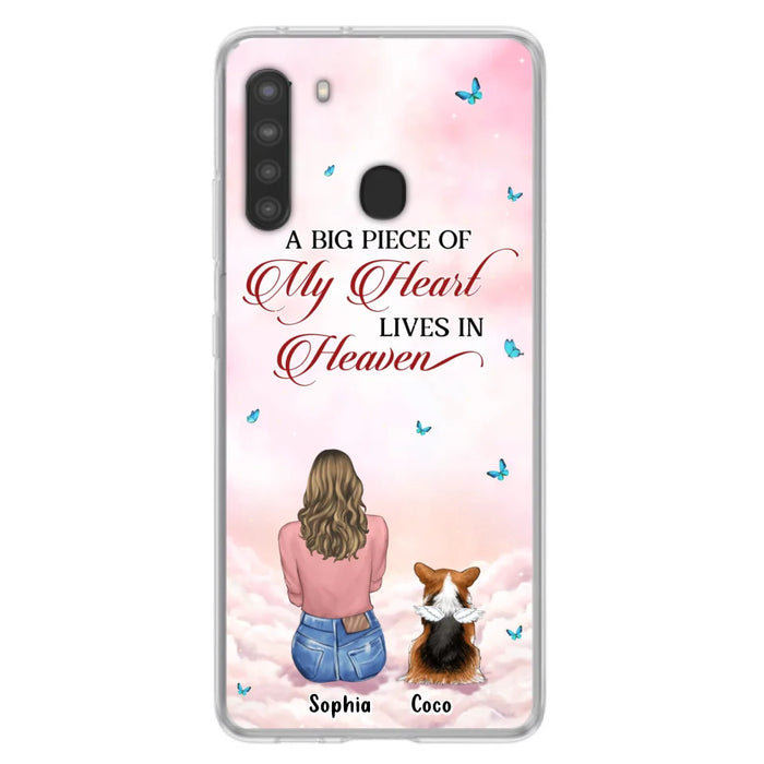 Custom Personalized Memorial Pet Phone Case - Upto 4 Pets - Memorial Gift Idea For Dog/Cat Lover -   A Big Piece Of My Heart Lives In Heaven - Case For iPhone And Samsung