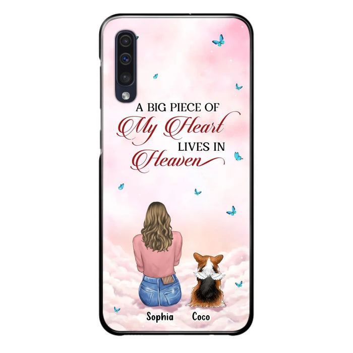 Custom Personalized Memorial Pet Phone Case - Upto 4 Pets - Memorial Gift Idea For Dog/Cat Lover -   A Big Piece Of My Heart Lives In Heaven - Case For iPhone And Samsung