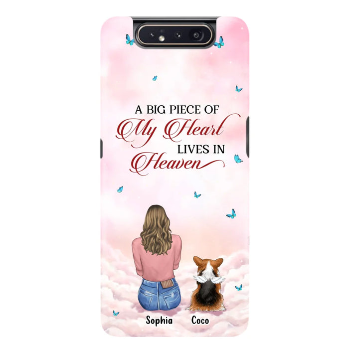 Custom Personalized Memorial Pet Phone Case - Upto 4 Pets - Memorial Gift Idea For Dog/Cat Lover -   A Big Piece Of My Heart Lives In Heaven - Case For iPhone And Samsung