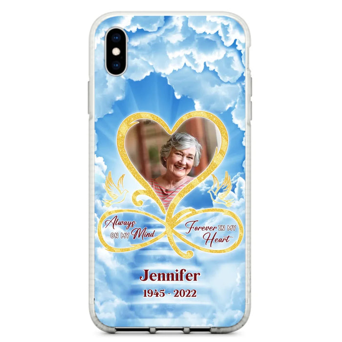 Custom Personalized Memorial Photo Phone Case - Memorial Gift Idea For Mother's Day/Father's Day - Always On My Mind Forever In My Heart - Case for iPhone/Samsung