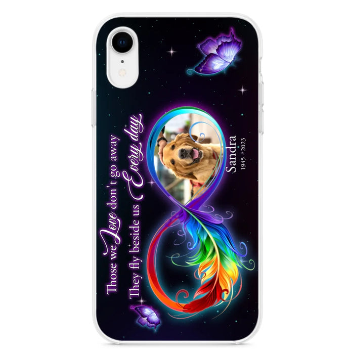 Custom Personalized Memorial Infinity Symbol Phone Case For iPhone/ Samsung - Upload Photo - Memorial Gift Idea For Father's Day/Mother's Day/ Pet Owners - Those We Love Don't Go Away