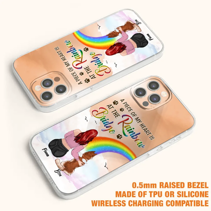 Custom Personalized Memorial Phone Case - Memorial Gift Idea for Dog/Cat Owners/Mother's Day - A Piece Of My Heart Is At The Rainbow Bridge - Case for iPhone/Samsung