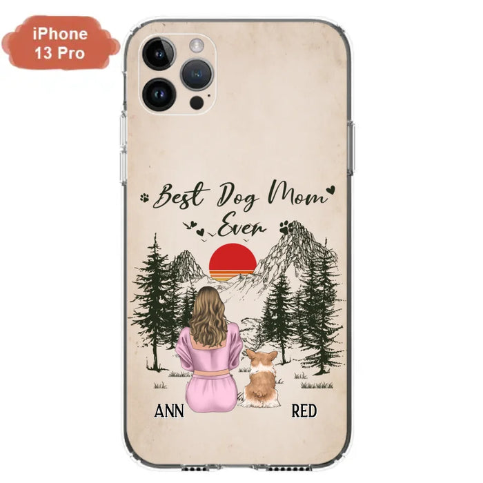 Custom Personalized Dog Mom Phone Case - Upto 4 Dogs - Mother's Day Gift Idea Dog Lovers - Best Dog Mom Ever - Case For iPhone/Samsung