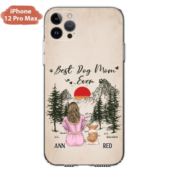 Custom Personalized Dog Mom Phone Case - Upto 4 Dogs - Mother's Day Gift Idea Dog Lovers - Best Dog Mom Ever - Case For iPhone/Samsung