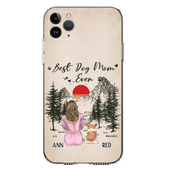 Custom Personalized Dog Mom Phone Case - Upto 4 Dogs - Mother's Day Gift Idea Dog Lovers - Best Dog Mom Ever - Case For iPhone/Samsung