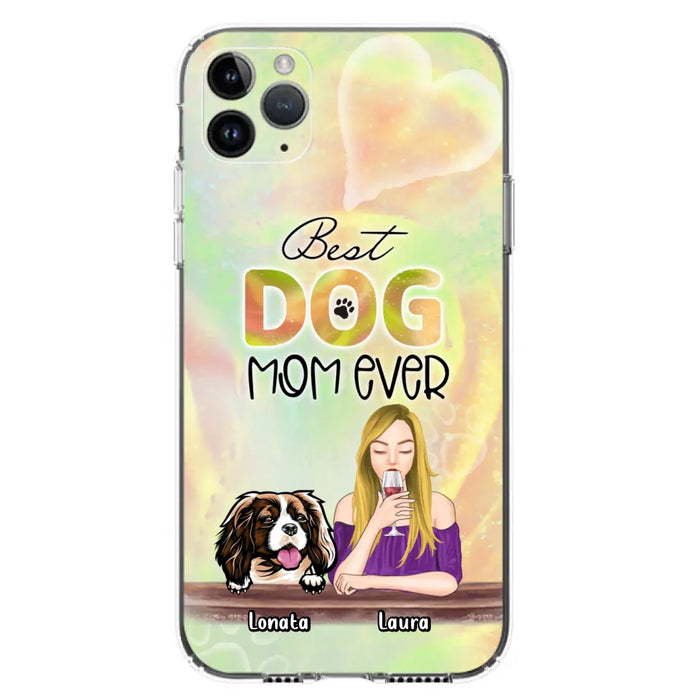 Custom Personalized Pet Mom Phone Case - Gift Idea For Dog/Cat Lovers/Pet Mom - Upto 4 Dogs/Cats - Best Dog Mom Ever - Case For iPhone/Samsung