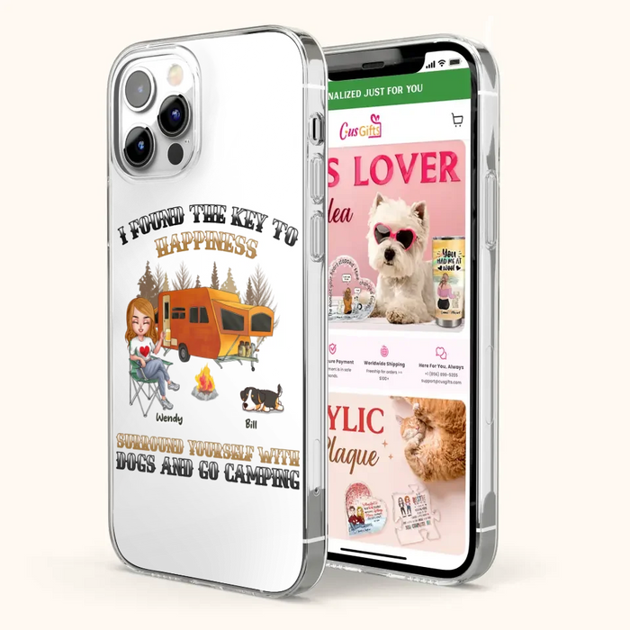 Custom Personalized Dog Camping Queen Phone Case - Gift Idea For Camping Lovers/Friends/ Dog Mom - Upto 5 Dogs - Case For iPhone And Samsung