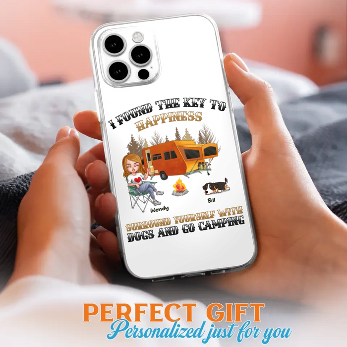 Custom Personalized Dog Camping Queen Phone Case - Gift Idea For Camping Lovers/Friends/ Dog Mom - Upto 5 Dogs - Case For iPhone And Samsung