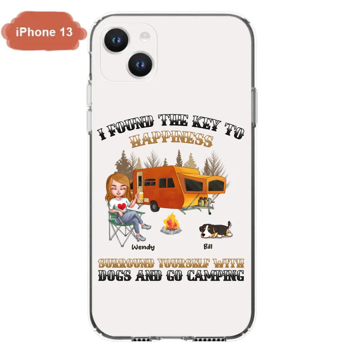 Custom Personalized Dog Camping Queen Phone Case - Gift Idea For Camping Lovers/Friends/ Dog Mom - Upto 5 Dogs - Case For iPhone And Samsung